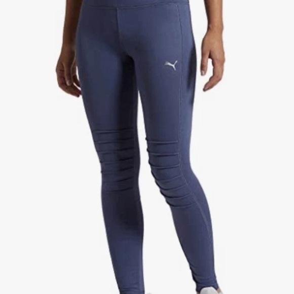 NWT Puma Prussion Blue Compression Leggings with Ribbed Panels SZ XL - Picture 1 of 9